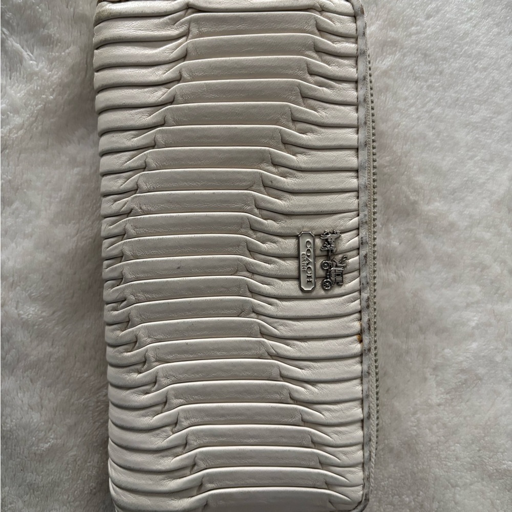 Coach White Accordion Wallet